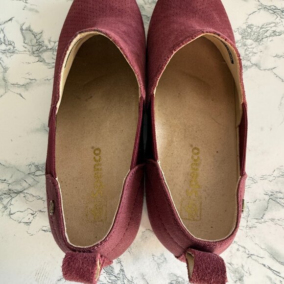 Spenco Women 11 Wolf Ridge Shoe Ankle Slip On Suede Maroon Comfort Casual Heel - Picture 6 of 8